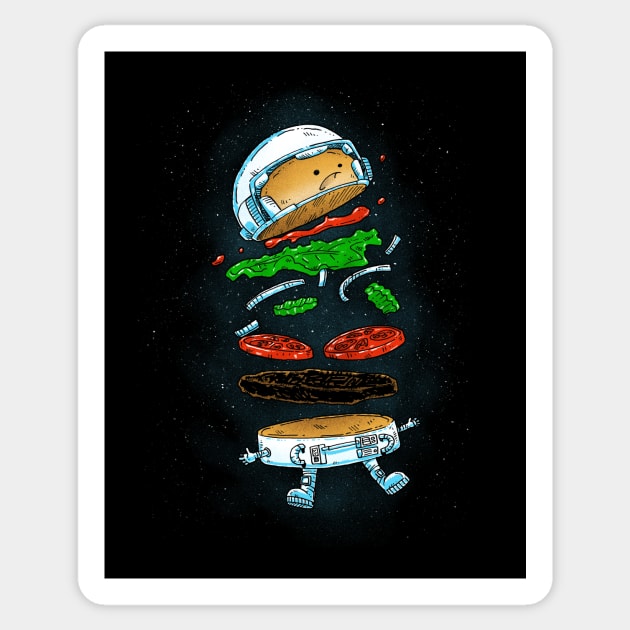 The Astronaut Burger Sticker by nickv47